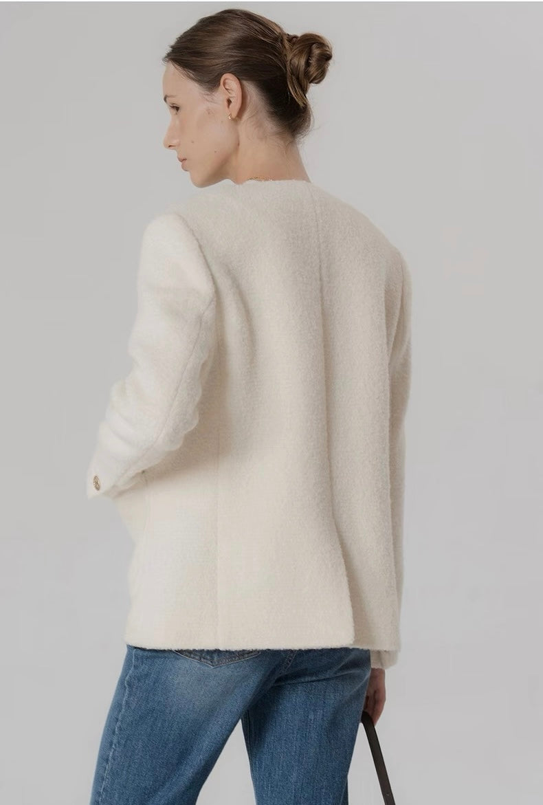 Wool Mid Long Tweed Jacket