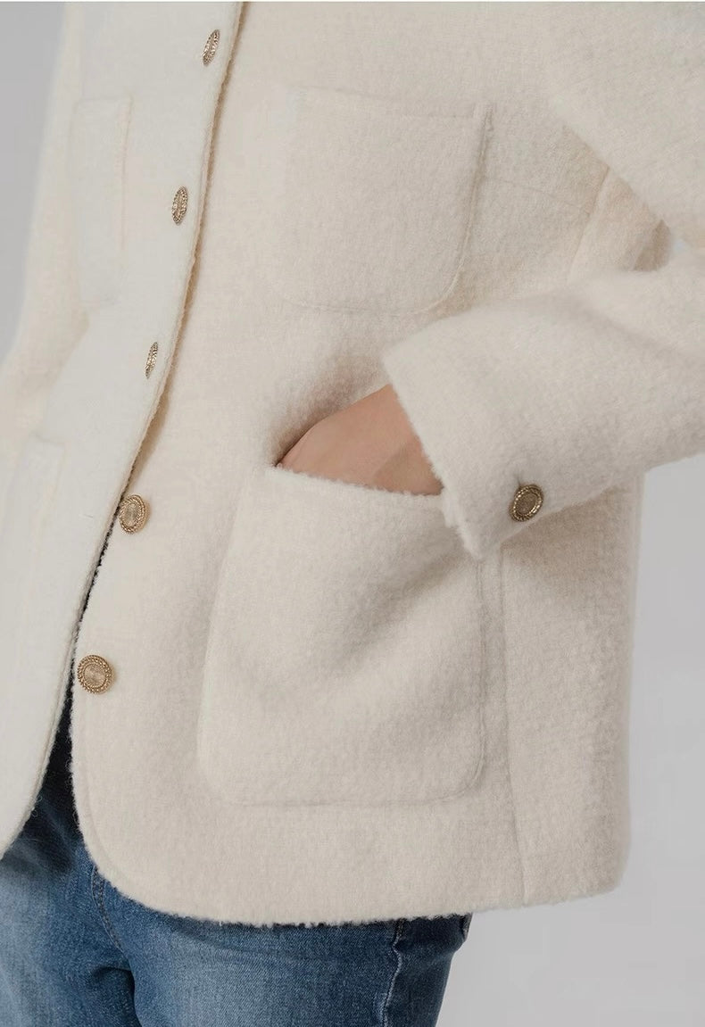 Wool Mid Long Tweed Jacket