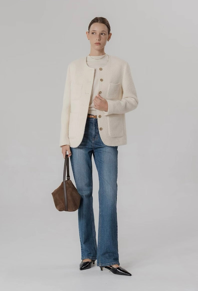 Wool Mid Long Tweed Jacket