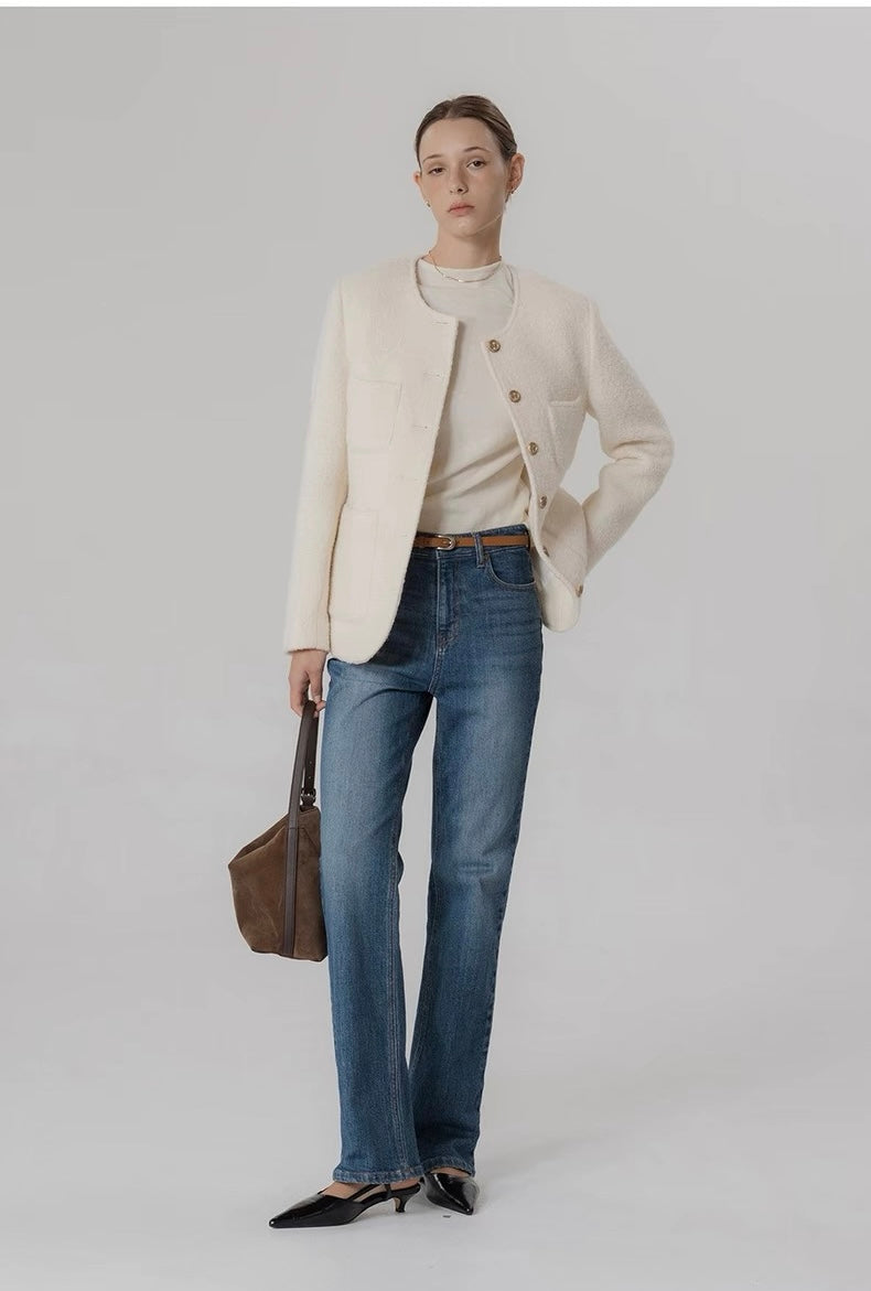 Wool Mid Long Tweed Jacket