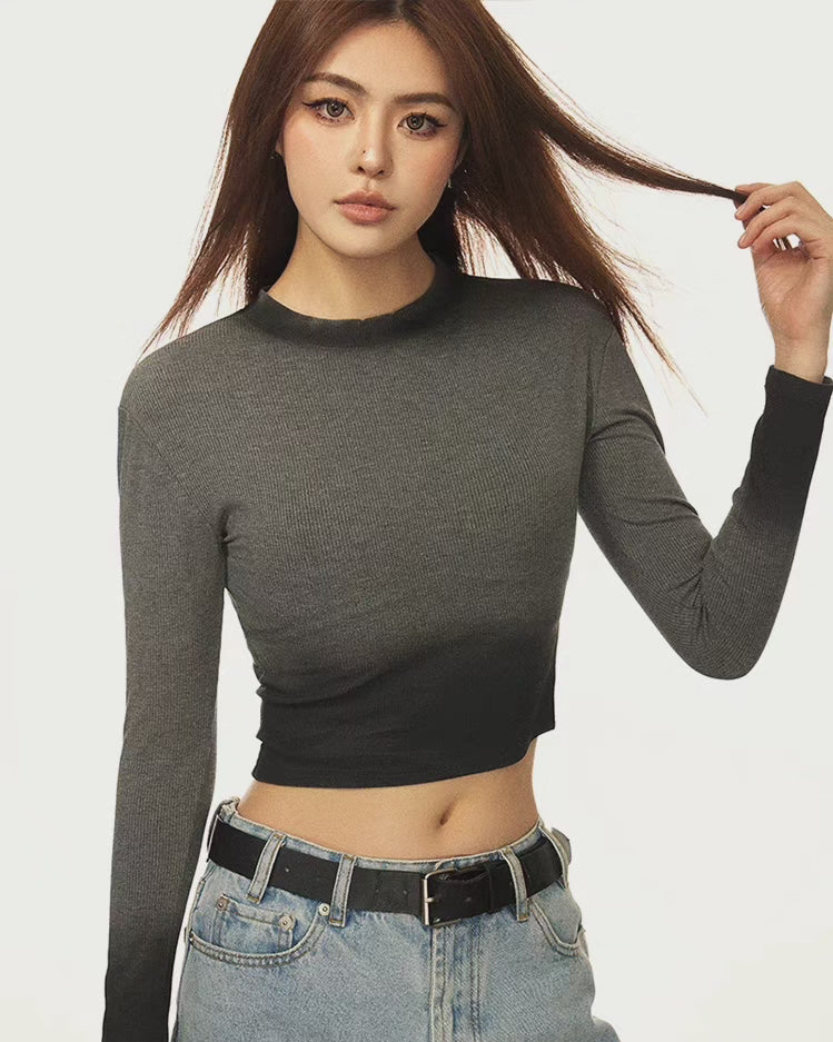 Two-tone Crop solid Crop top