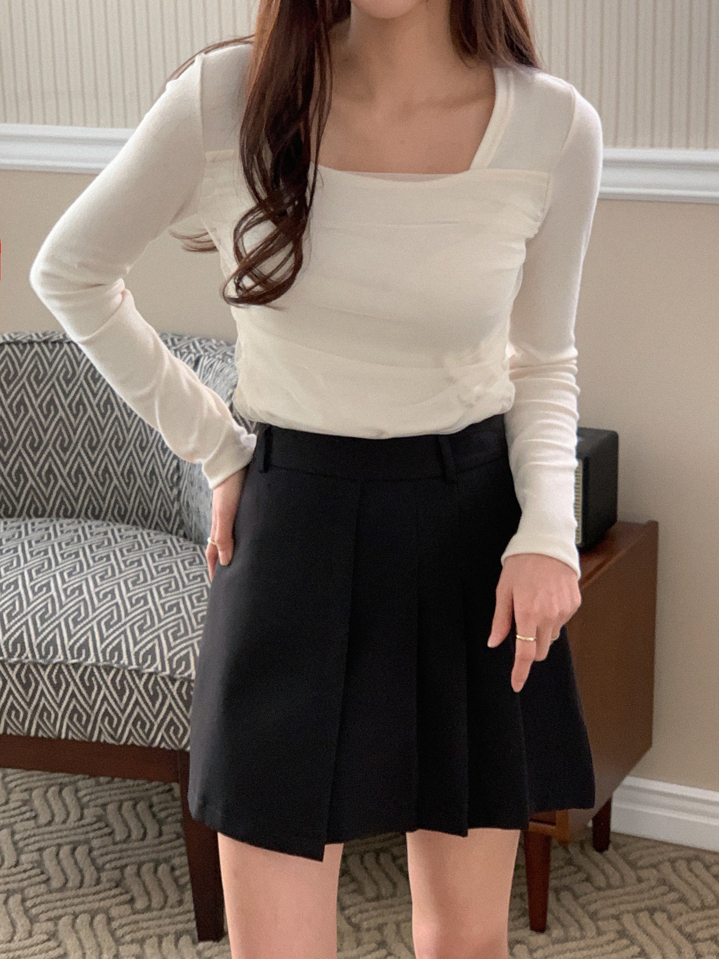 Refill Elegance Ribbed Lace Top