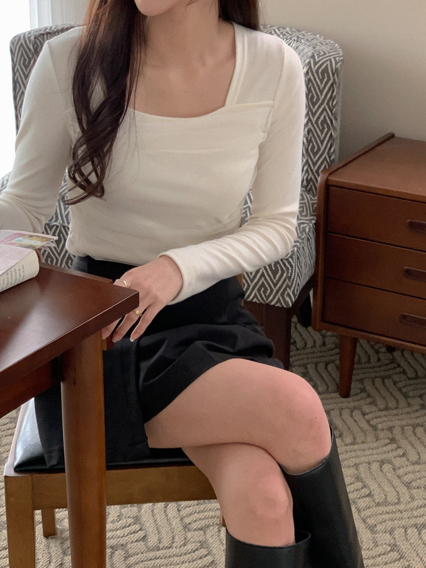 Refill Elegance Ribbed Lace Top