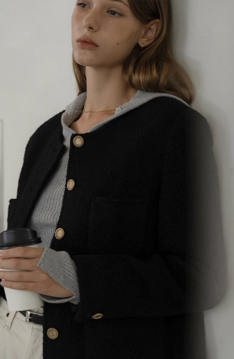 Wool Mid Long Tweed Jacket
