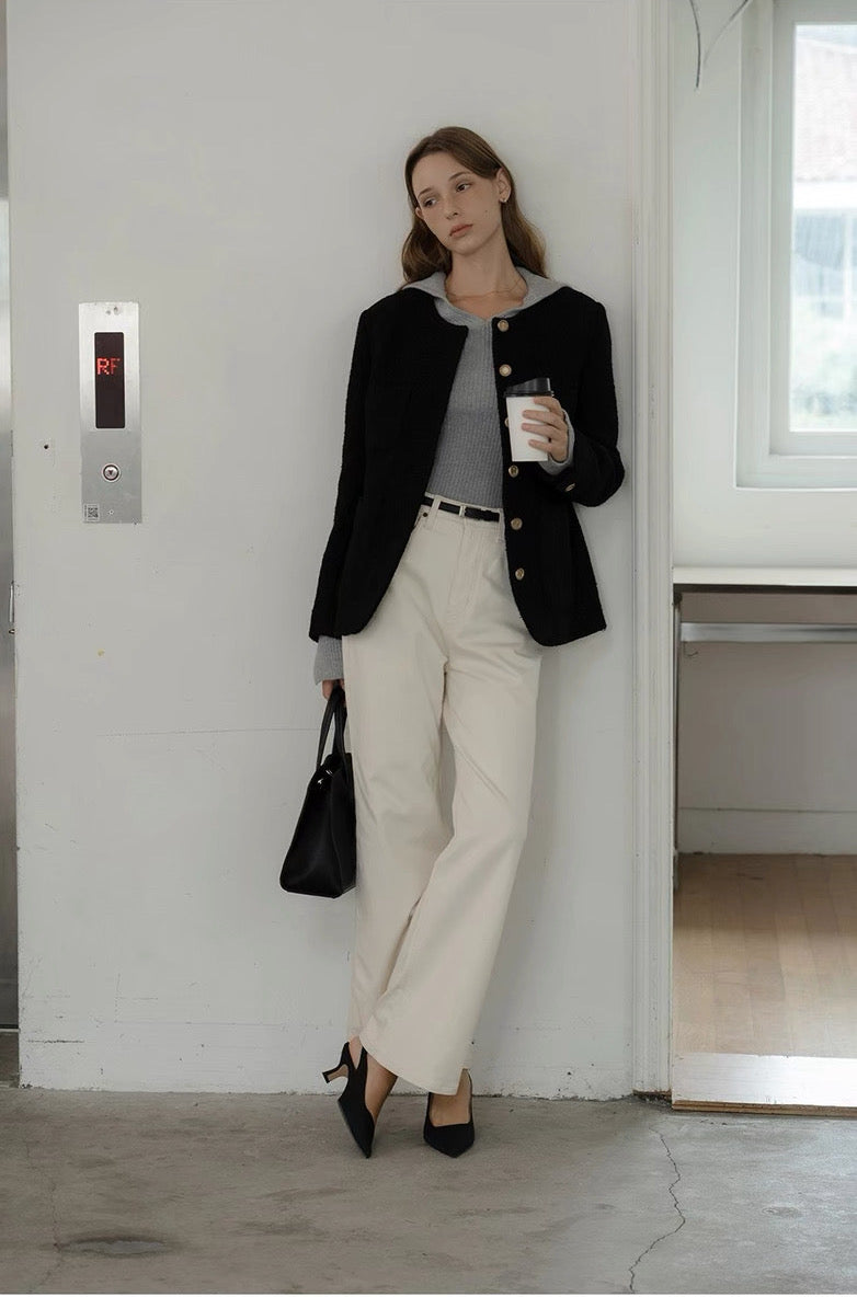 Wool Mid Long Tweed Jacket