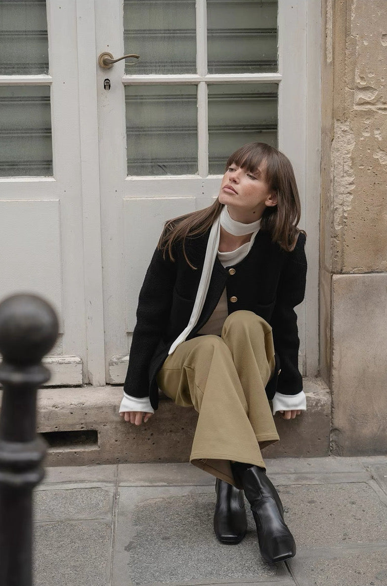 Wool Mid Long Tweed Jacket