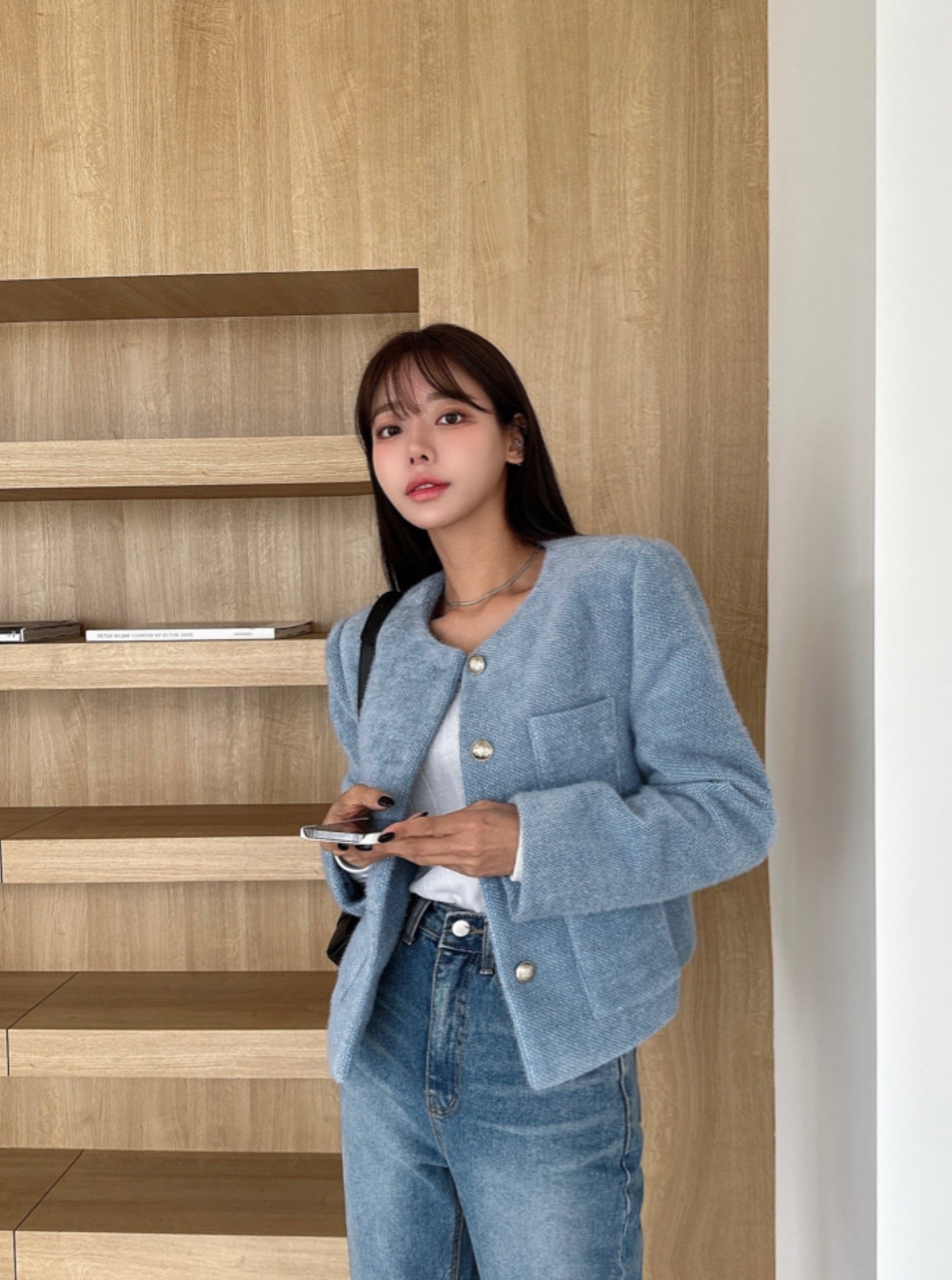 Premium quality Wool Tweed Pocket Jacket (Made in Korea) - KPOSH