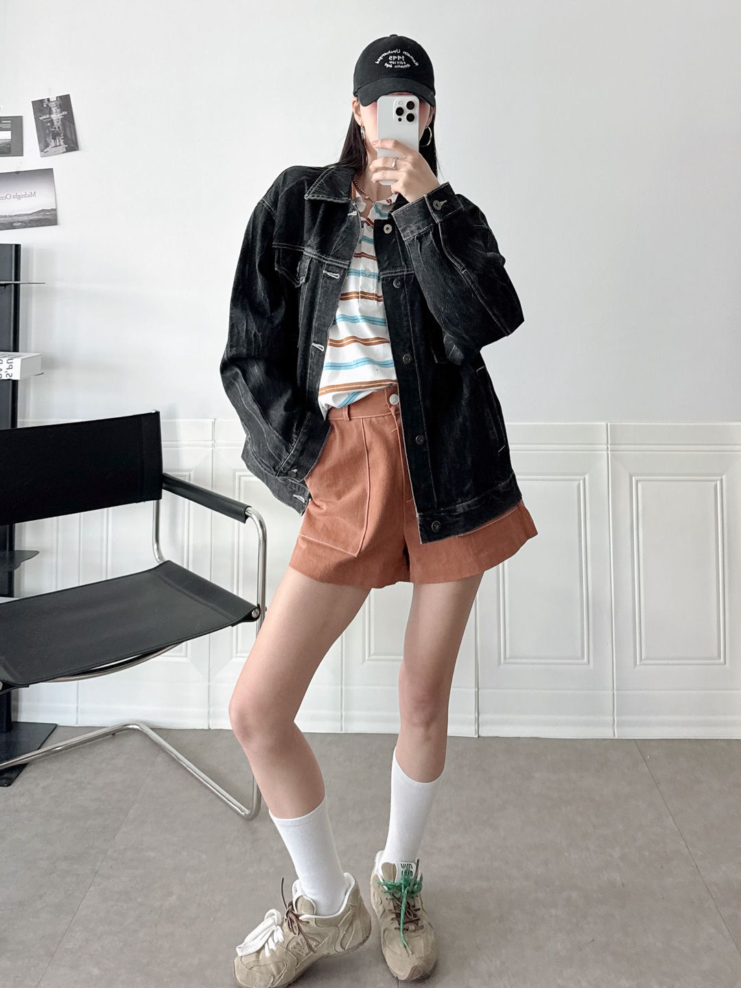 Washing Denim Black Jacket