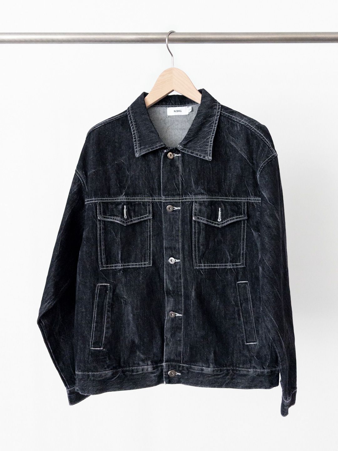Washing Denim Black Jacket