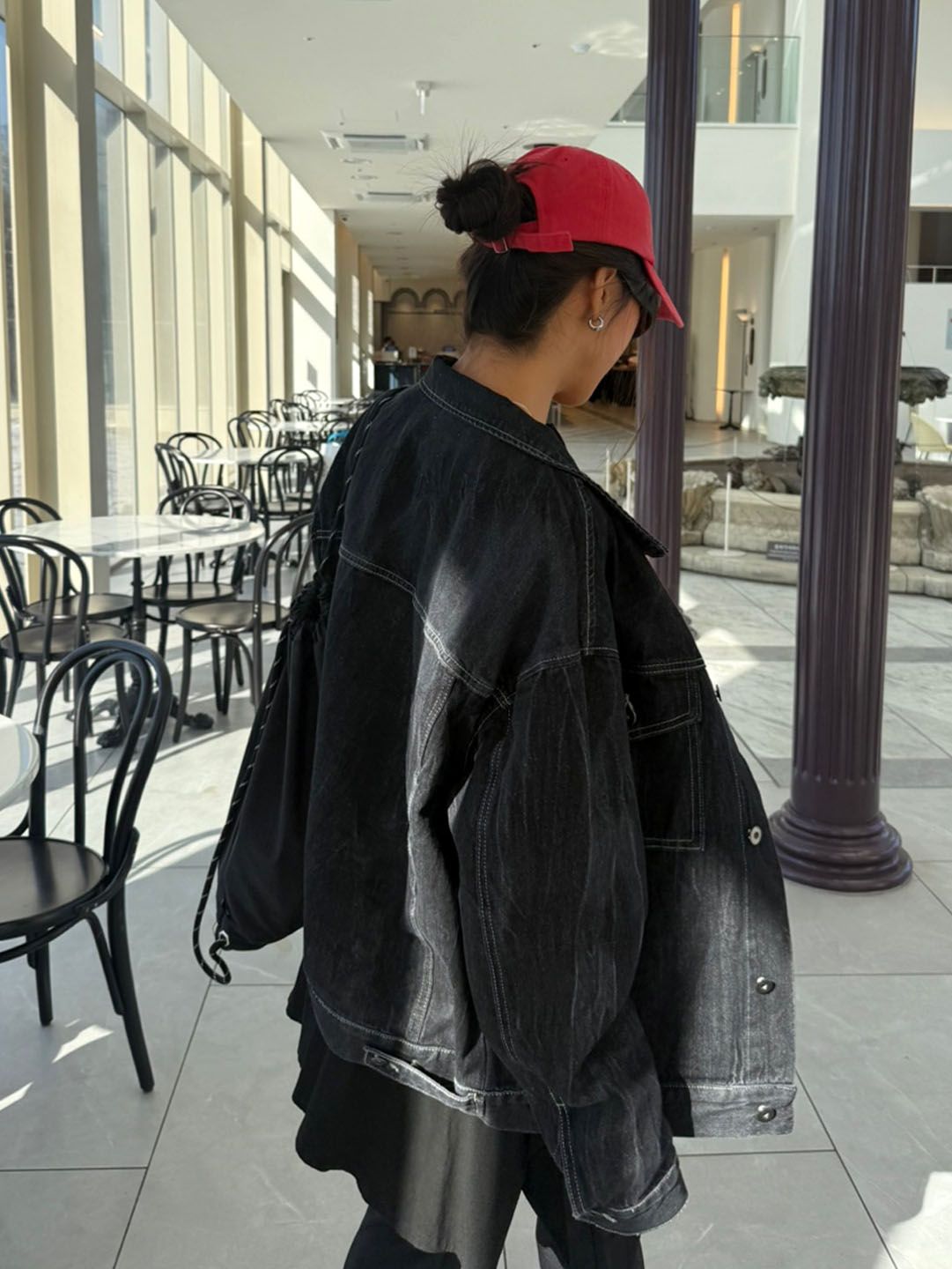 Washing Denim Black Jacket