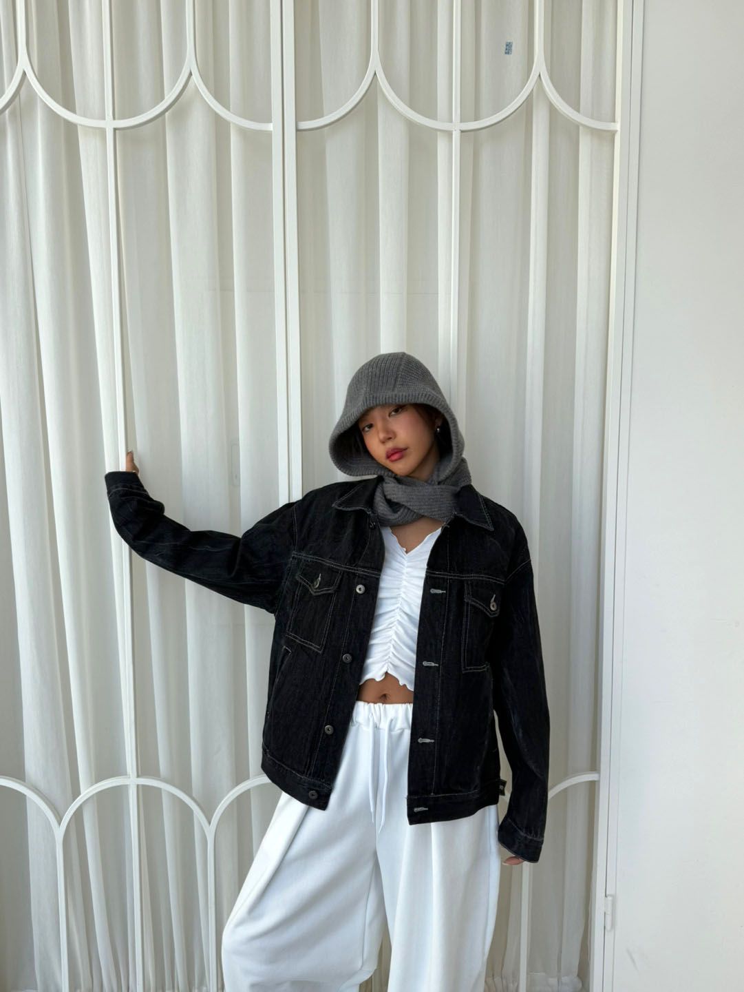 Washing Denim Black Jacket