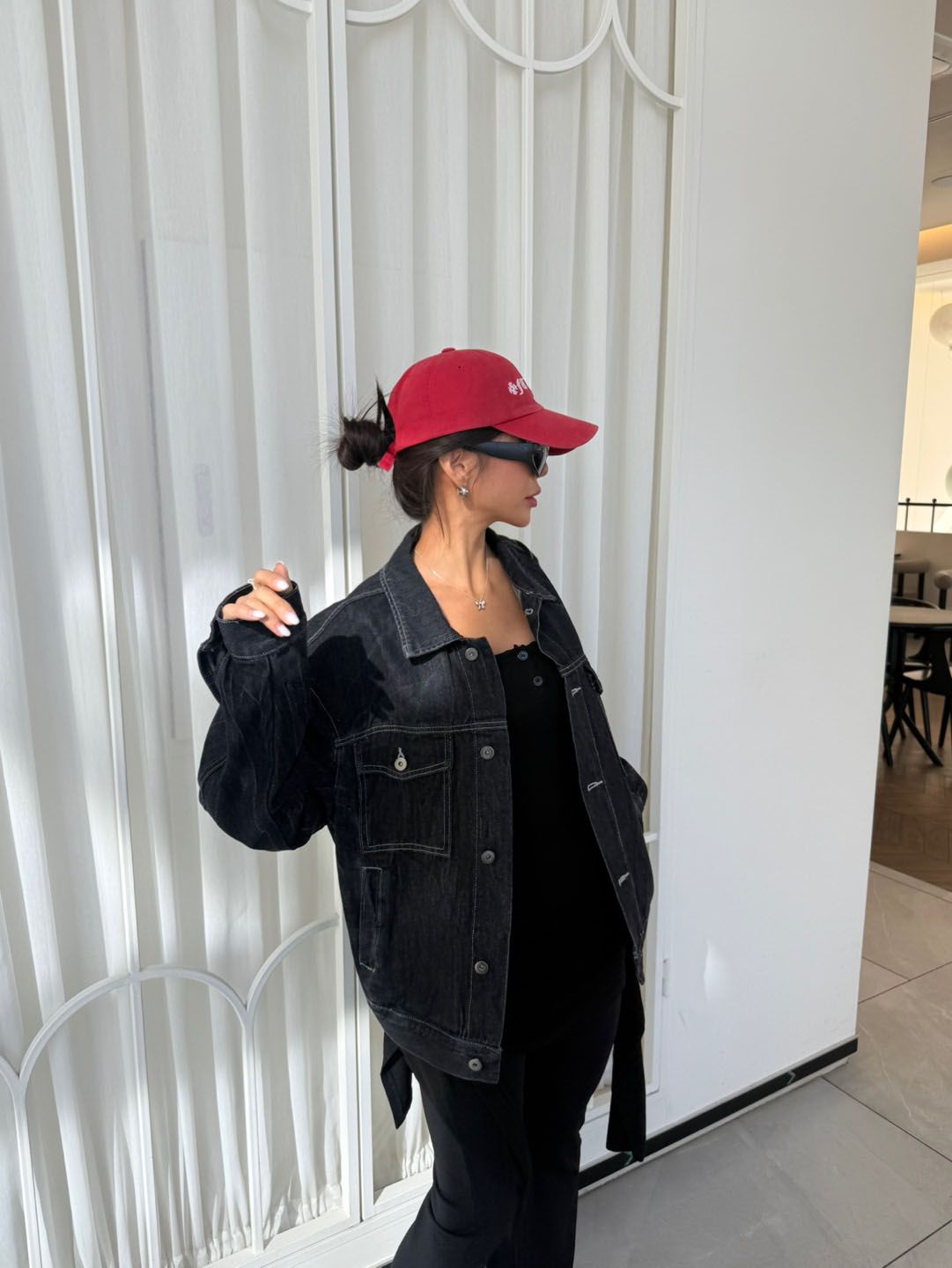 Washing Denim Black Jacket