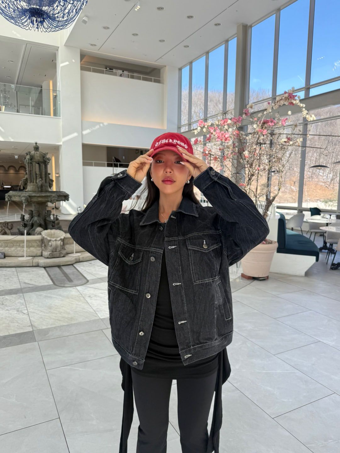 Washing Denim Black Jacket