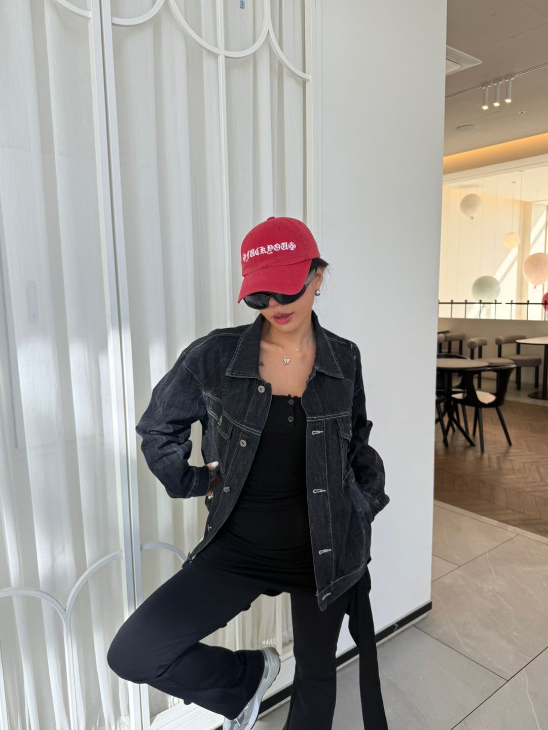 Washing Denim Black Jacket
