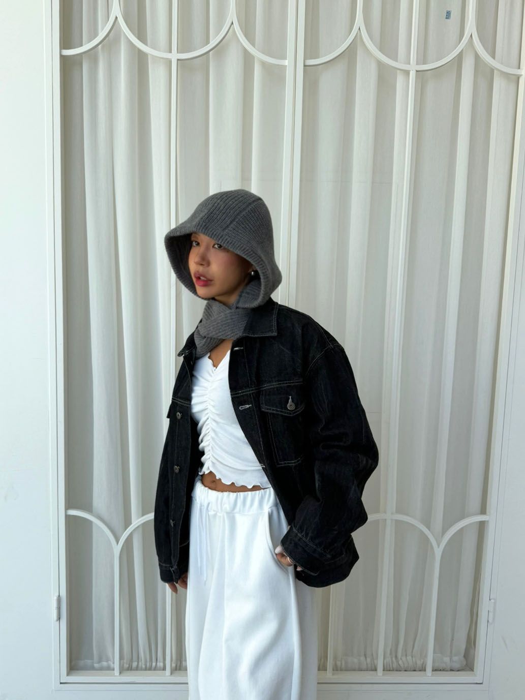 Washing Denim Black Jacket