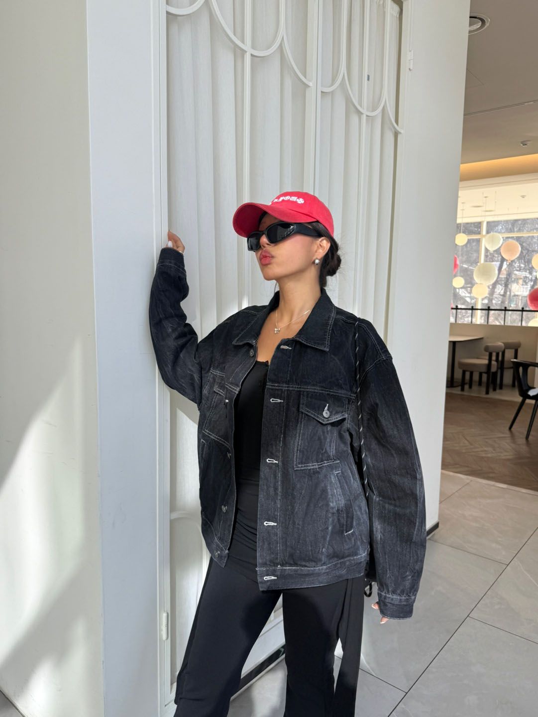 Washing Denim Black Jacket