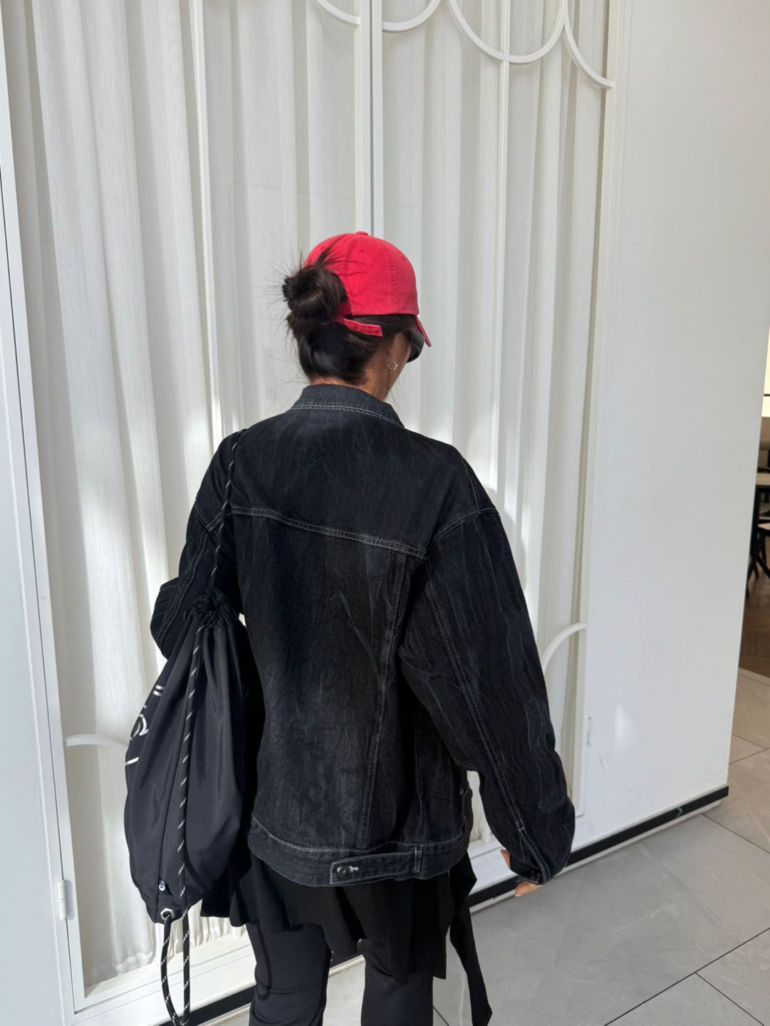 Washing Denim Black Jacket