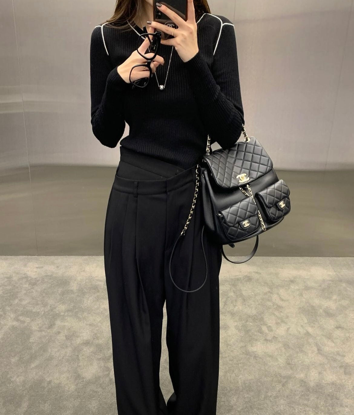 Blackberry Wool Ribbed Knit Top