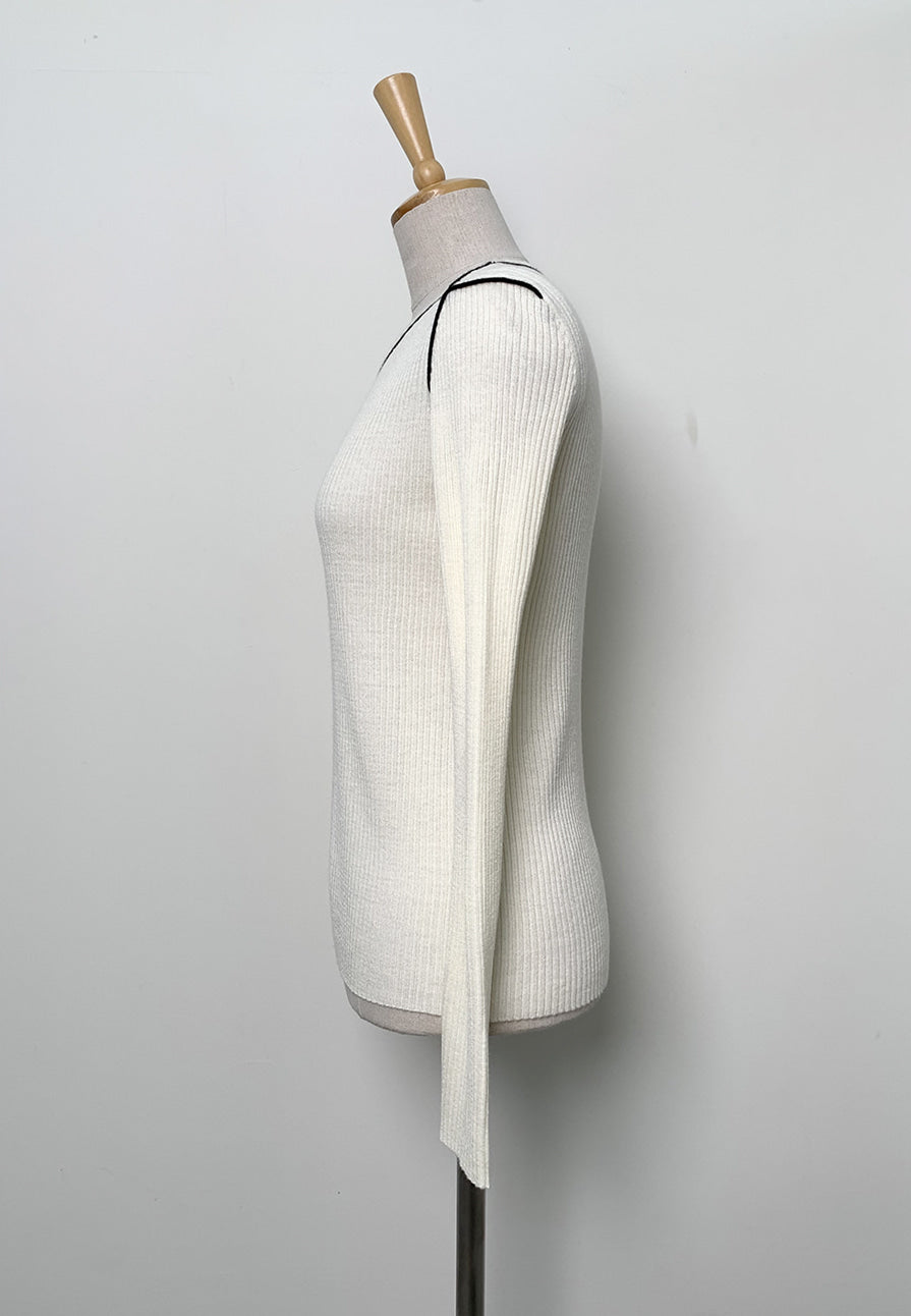 Blackberry Wool Ribbed Knit Top