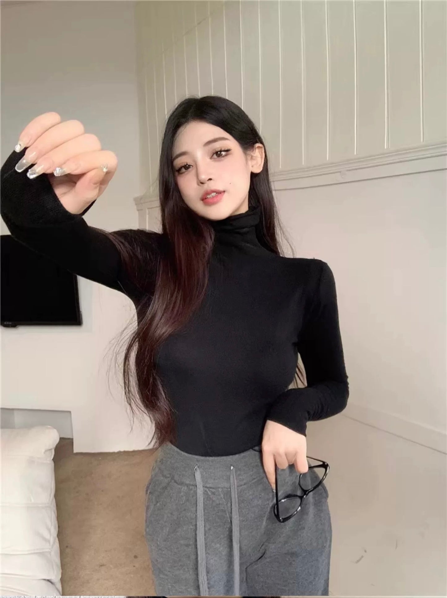 High-Neck Knit Top