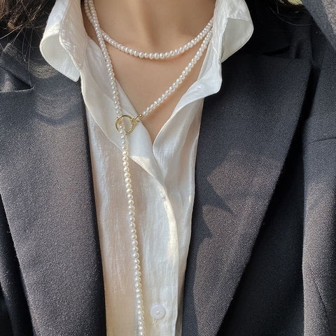 Long Pearl Tassel Necklace - KPOSH