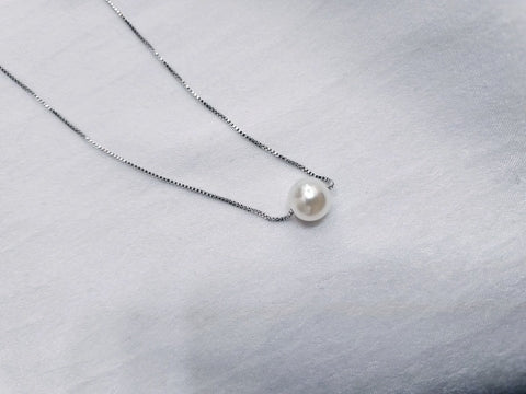 Pearl Silver Necklace - KPOSH