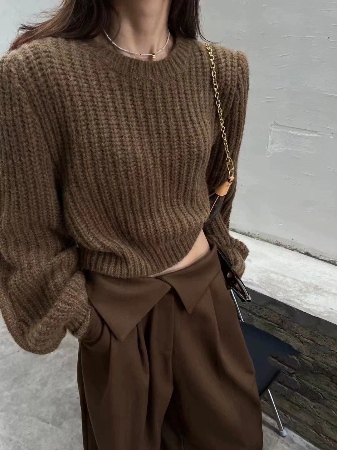 Cocoa Cozy Knit Crop Top