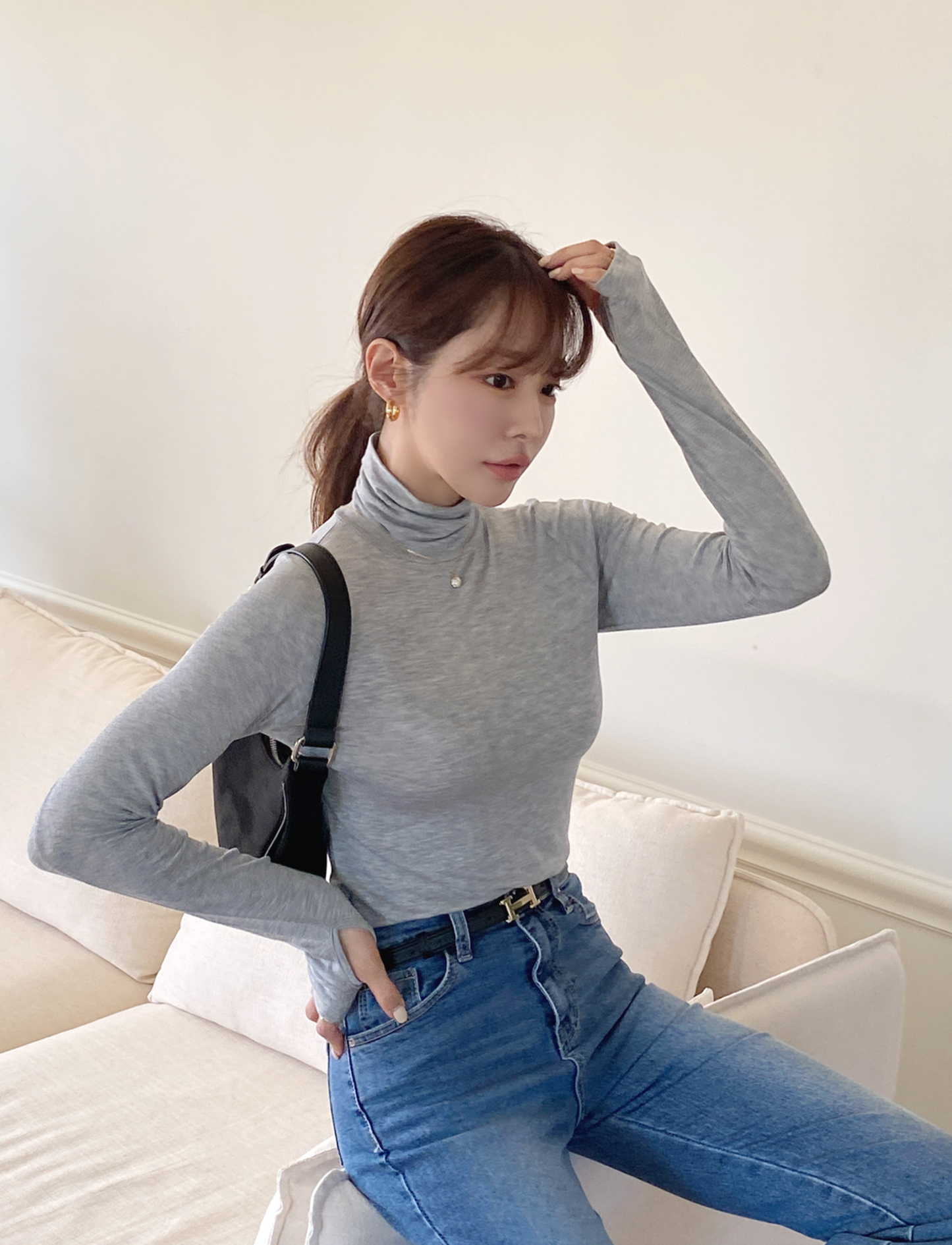 Aurora Knit Mock Neck Top - KPOSH