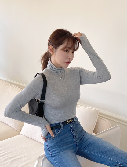 Aurora Knit Mock Neck Top - KPOSH