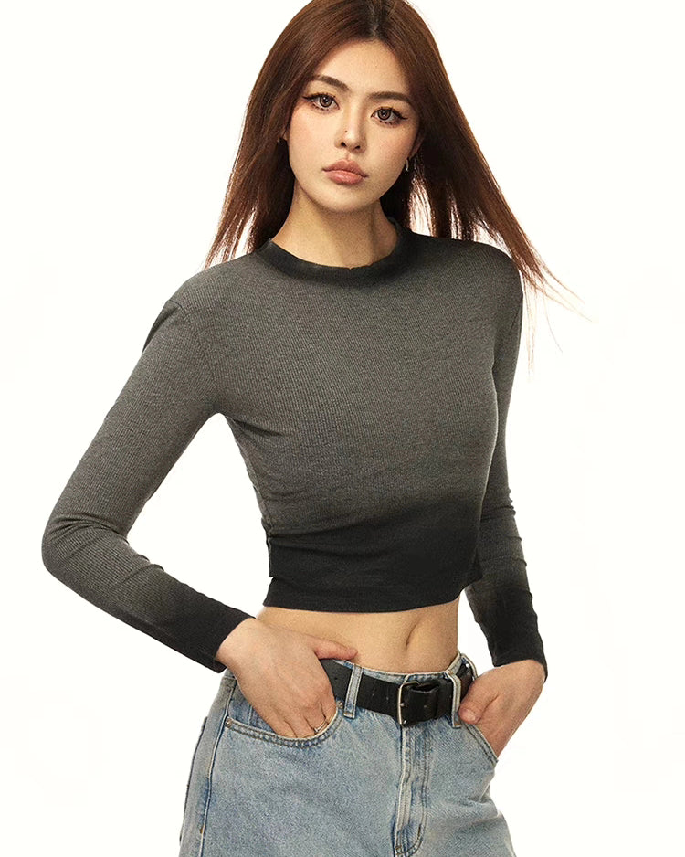 Two-tone Crop solid Crop top