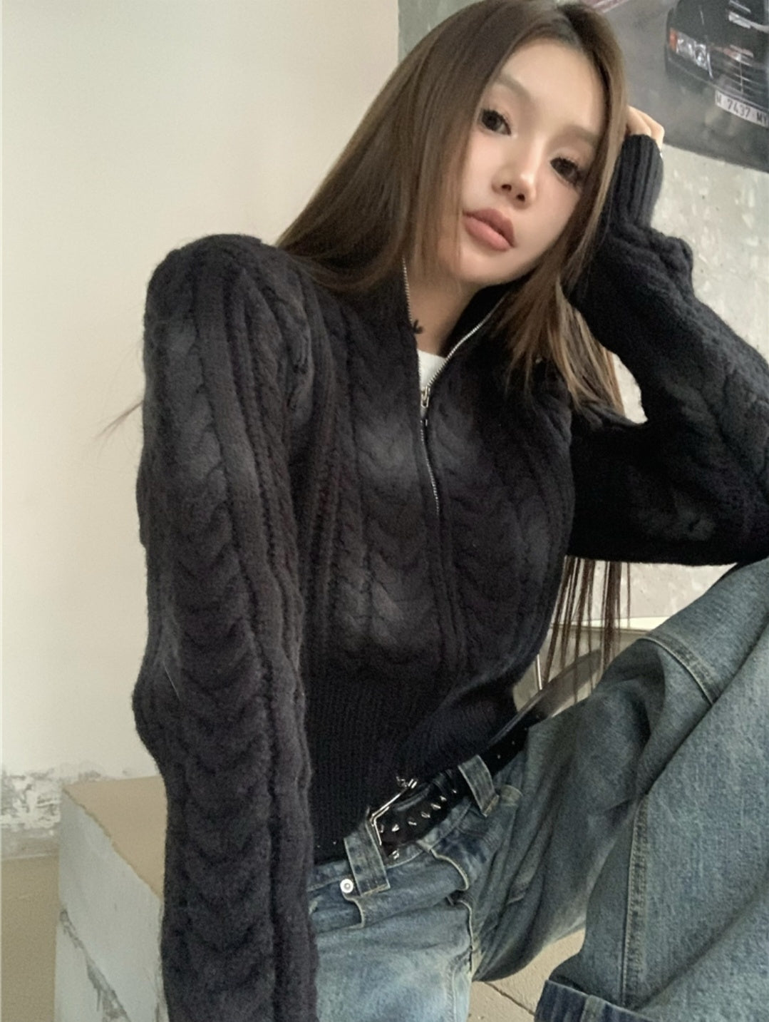 Monochrome Fusion Knit Cardigan - KPOSH