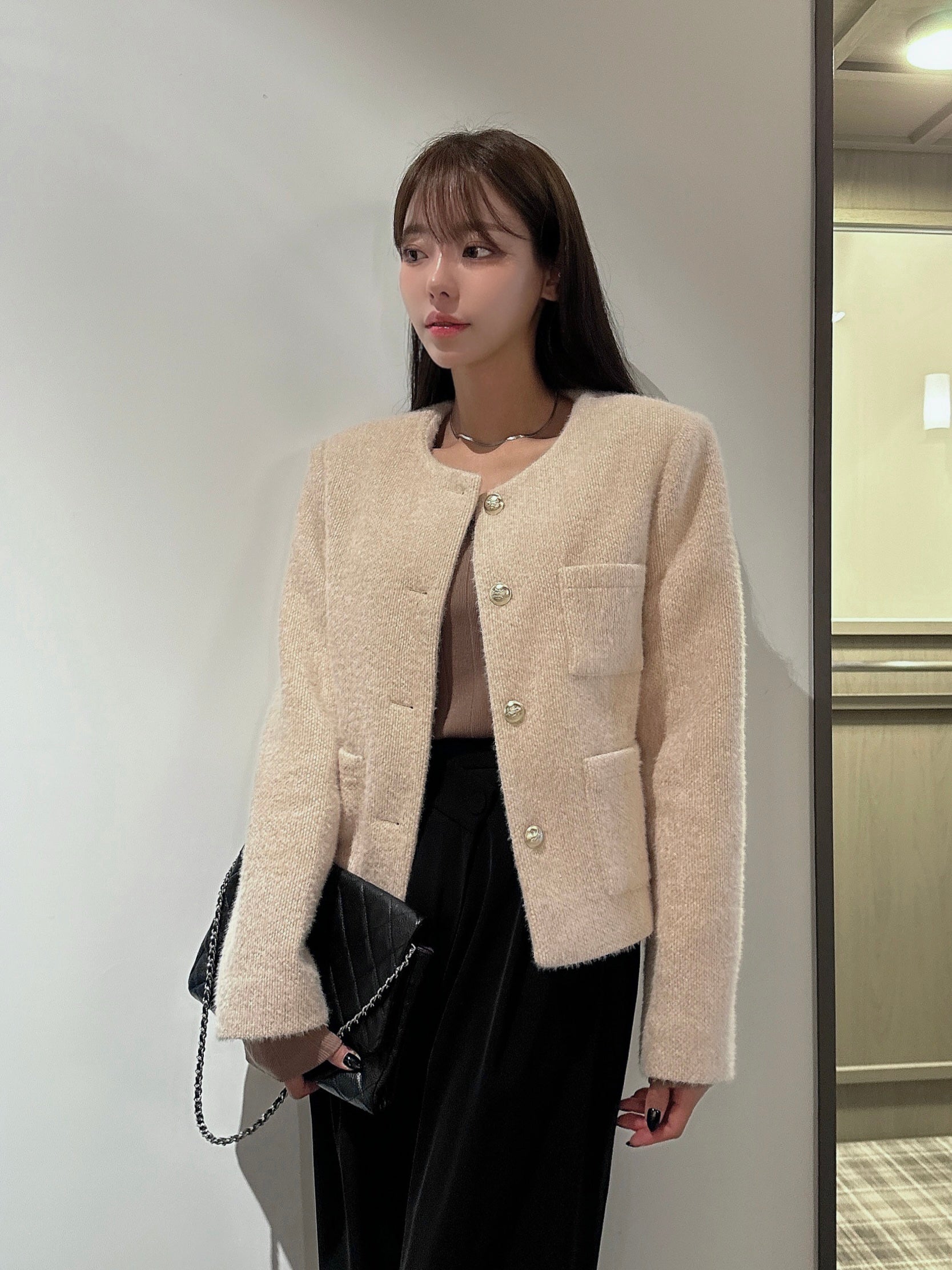 Premium quality Wool Tweed Pocket Jacket (Made in Korea) - KPOSH