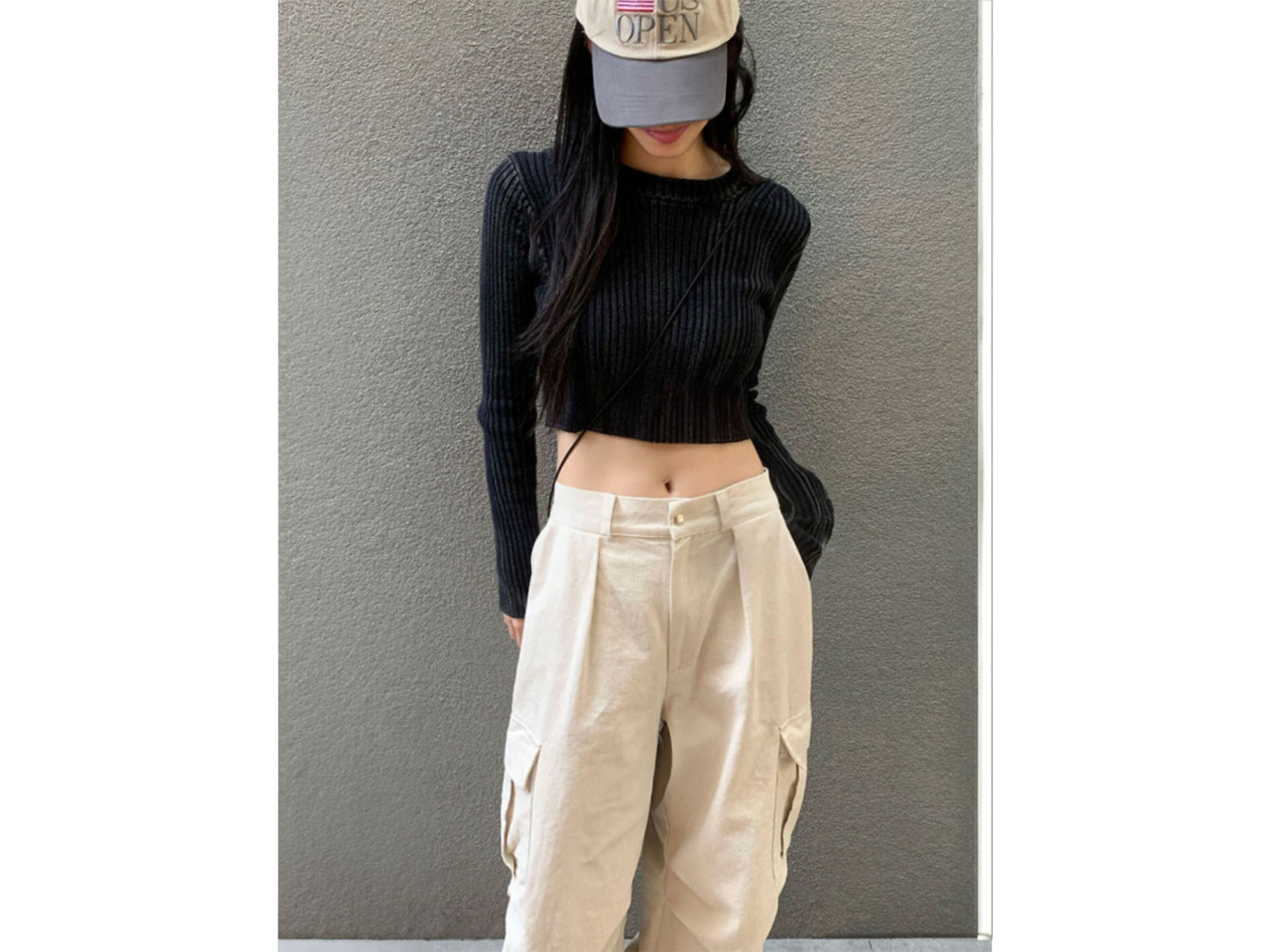 Urban Noir Long Sleeve Crop Top