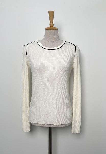 Blackberry Wool Ribbed Knit Top