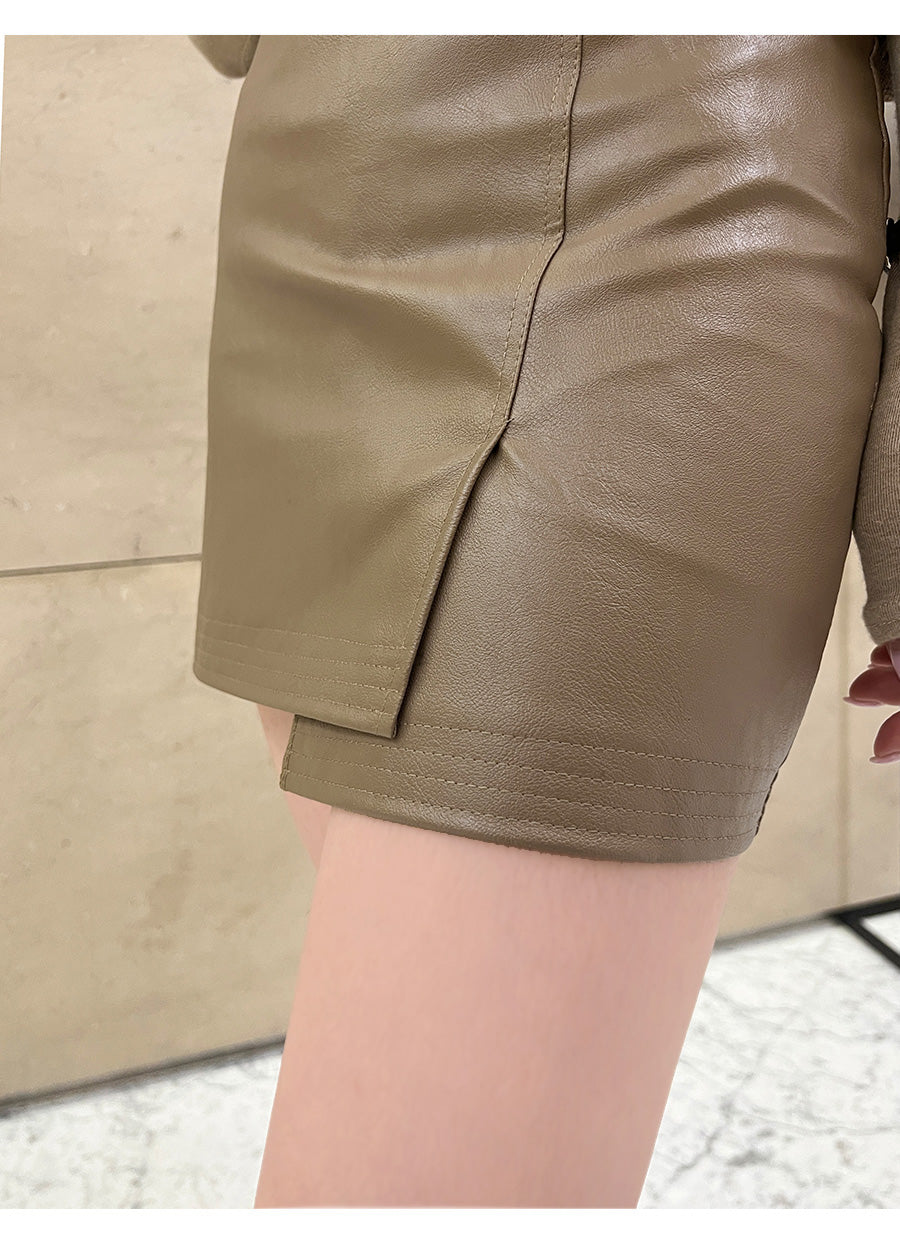 Sleek Mini Leather Skirt