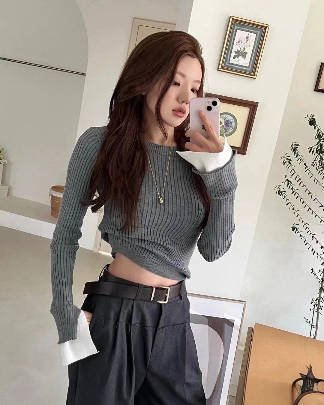 Chill Vibe Ribbed Knit Crop Top