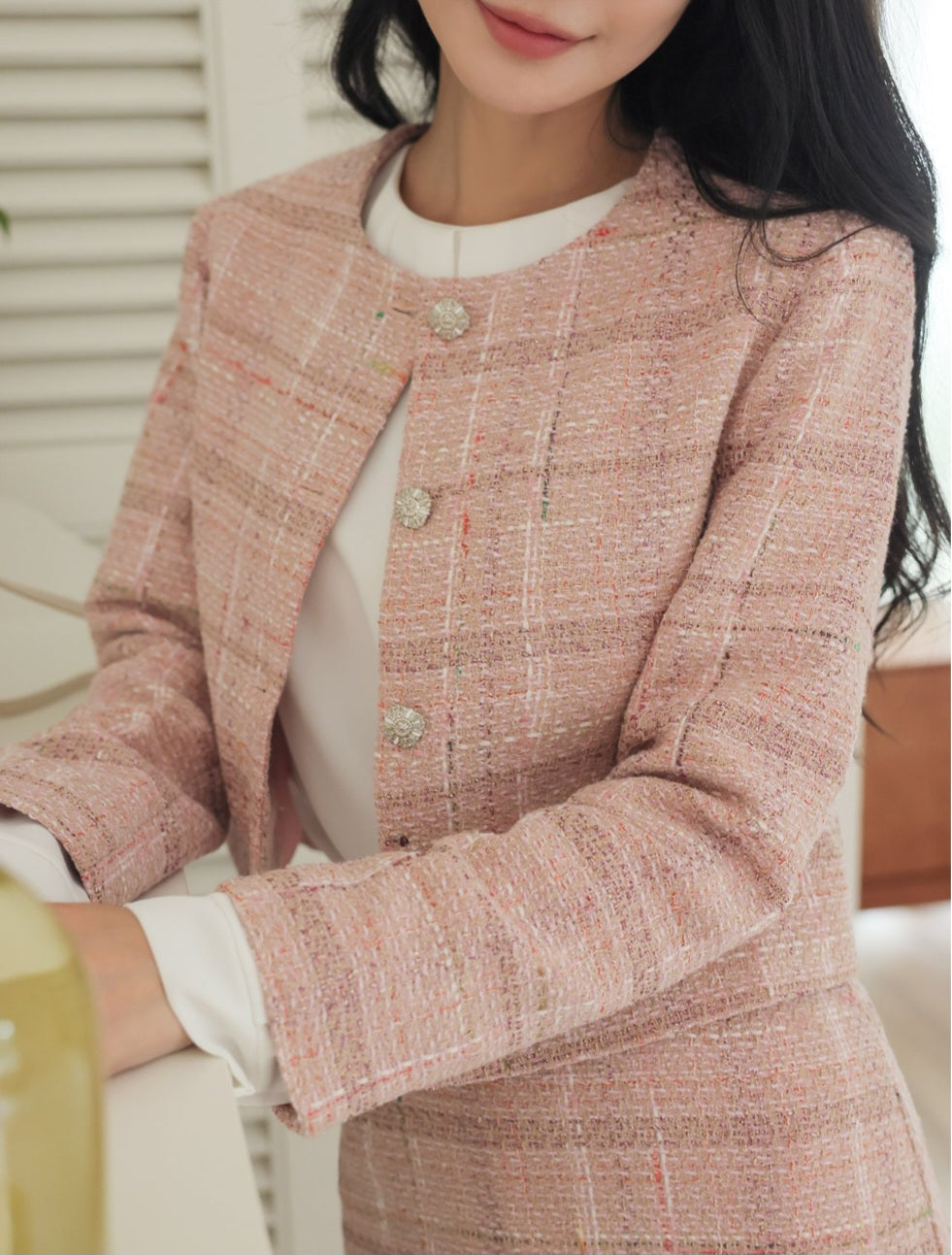 Lovely Dolce Wool Tweed Jacket & Skirt Set (Made in Korea)