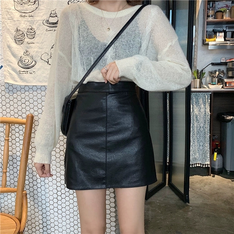 Grace Mini Leather Skirt