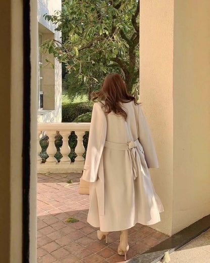 Maison Long Handcrafted Woolen Robe Coat